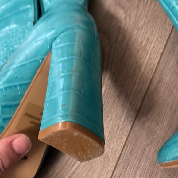 Ego x Molly Mae Visionary slouch over the knee blue croc boots - Picture 8 of 10